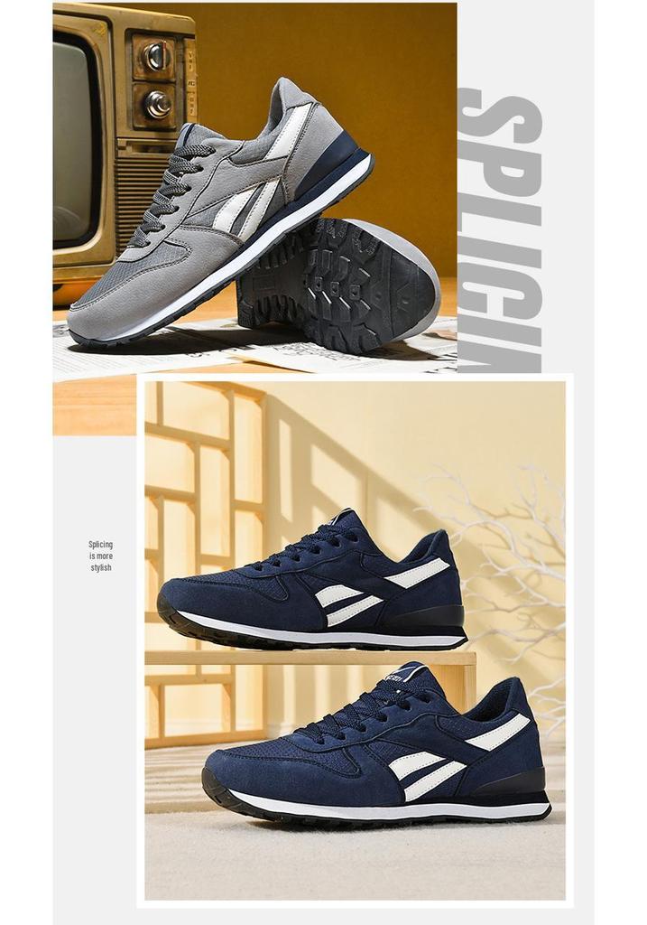 Shuangxing 2024 Men's Breathable Mesh Flyknit Running Shoes - Trendy Soft Sole Sports Sneakers