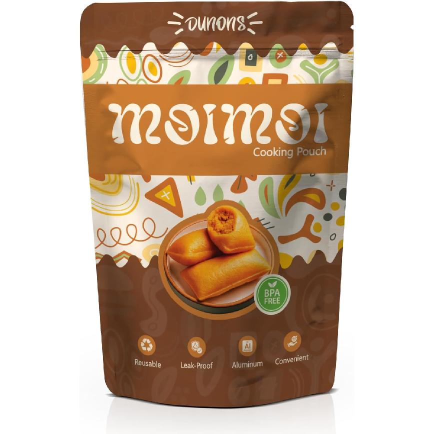 Moi Moi Cooking Pouch (Pack of 100) - Non-Toxic BPA-Free, Aluminum Stand Up Pouches