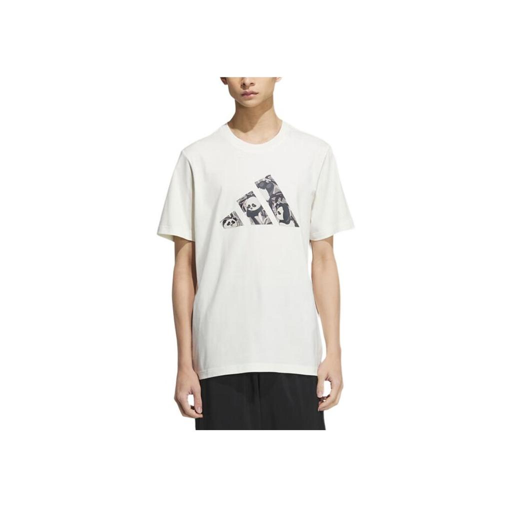 Adidas Camo Sport Style Series Brand Logo Panda Short Sleeve T-Shirt Men Tops White KC3372