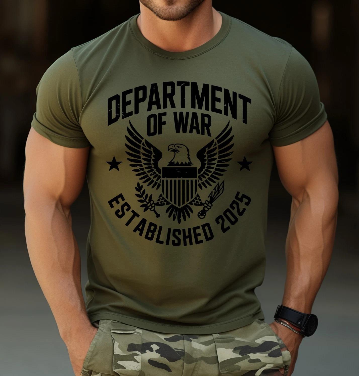 Department of War Established 2025 DOW USA Military Patriotic T-T-shirt S