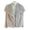 Women Fashion Cropped Faux Fur Jacket Coat Long Sleeve Front Snap-button Female Outerwear Chic Lapel Collar Thick Coat
