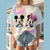2026 Summer Oversized T-Shirt Women Short Sleeve T Shirts Woman Loose Clothing Mickey Mouse Print Female Tops O-Neck Tops