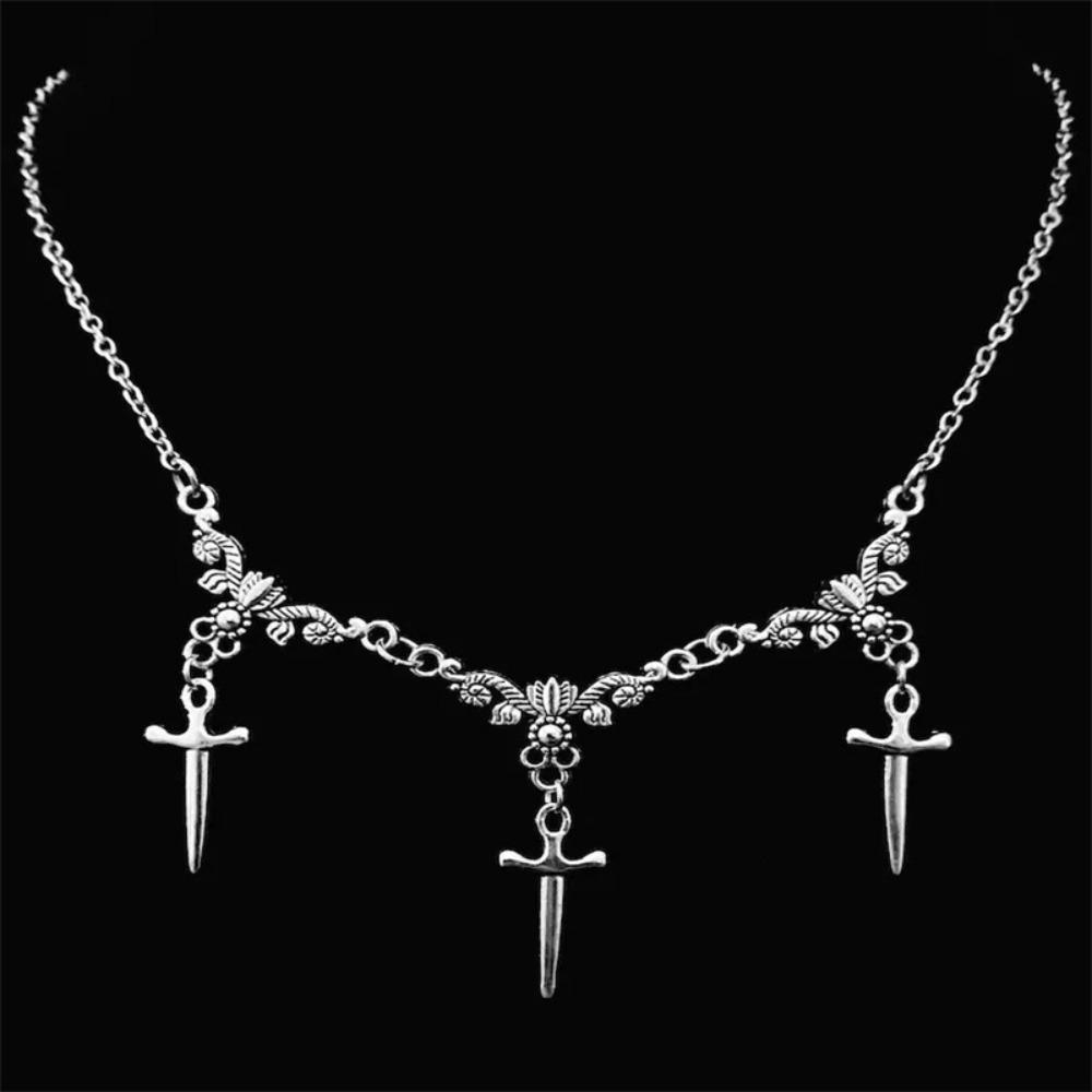 Romantic Gothic Blood Drop Crystal Bead Tassel Flower Cross Pendant Choker Necklace for Women Trendy Luxury Jewelry Party Gift