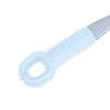 2 Pcs Toe Cleaning Brush No Bendling Silicone Long Handle Foot Scrubber in Shower for Home Spa Blue