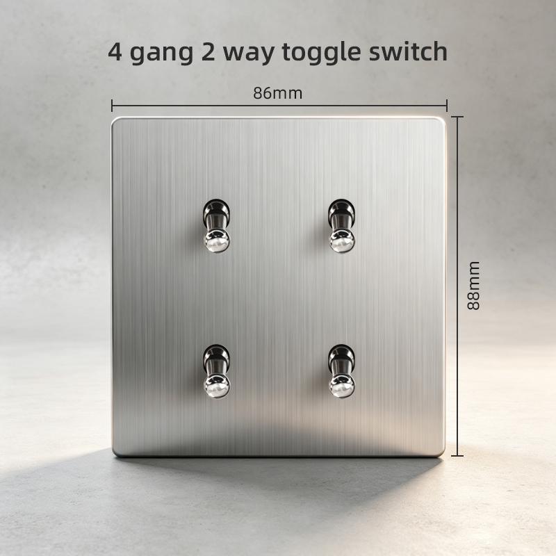 Silver Retro Dimmer Switch Light Toggle Switches With Plates UK Wall Socket 220V Universal Electrical Sockets And Switches 1