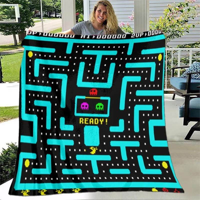 Game blanket retro game maze flannel blanket gamer blanket gift blanket