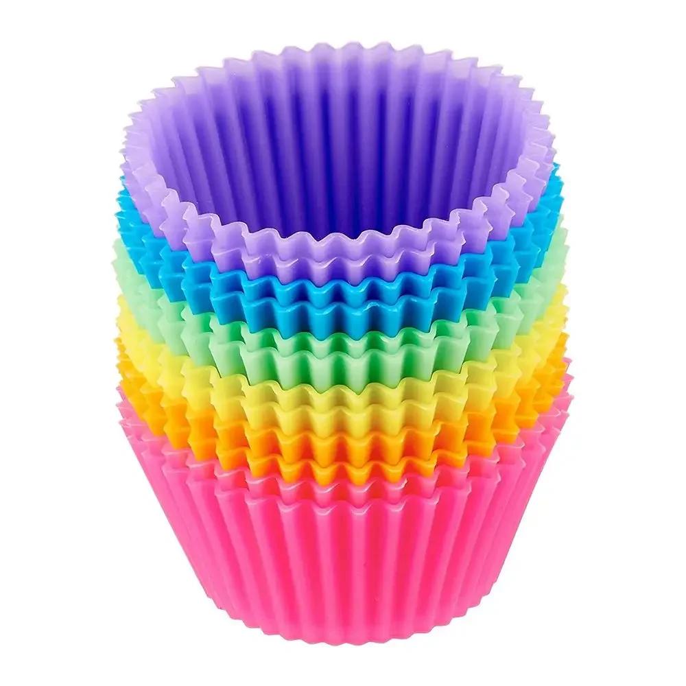Round Shaped Cake Muffin Cupcake Baking Molds, 12pcs/Set Kitchen Cooking Bakeware Maker DIY Cake Decorating Tools