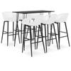 Day and Night - Day and Night High Table and Bar Stools 7 Pieces Black and White