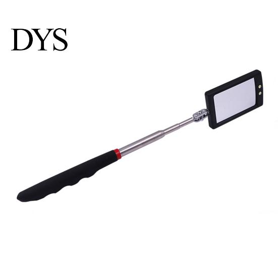 Engine Chassis Inspection Mirror with LED Light 360-degree Rotation Telescopic Rod Folding Rectangle Auto Repair Detector Detection Universal