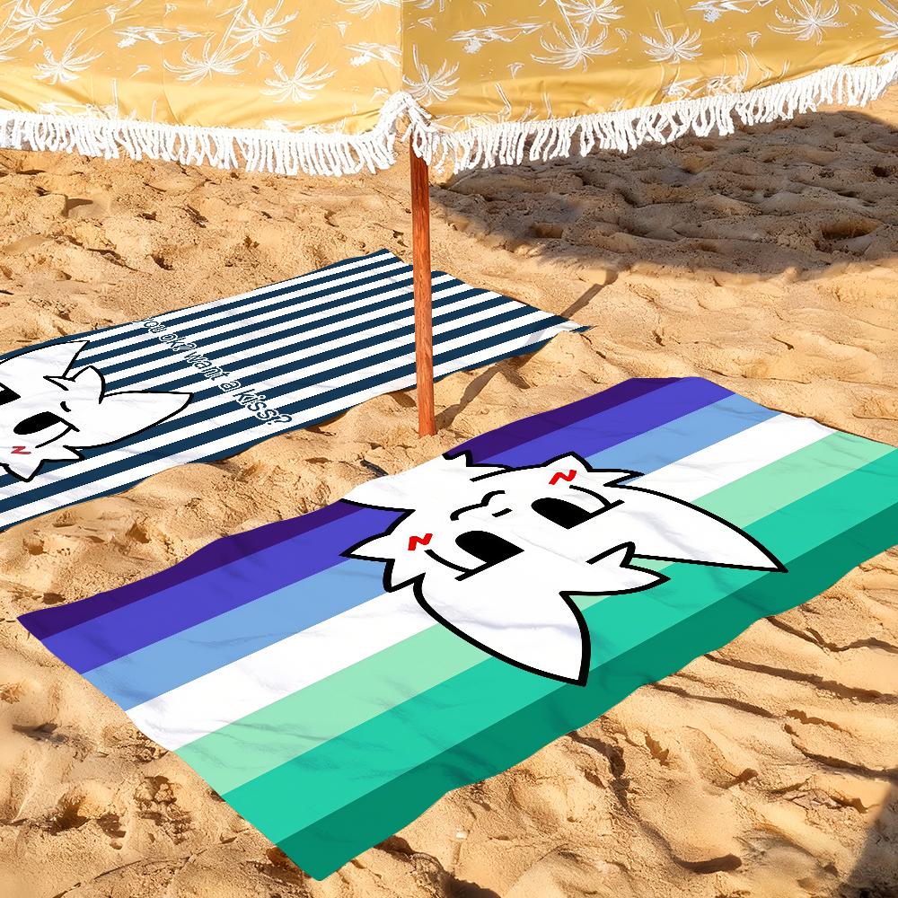 Cartoon Studi01 Boy kisser Cat Towel Quick Drying Beach Towels Are Suitable For Swimming Pools Camping Yoga And The Gym