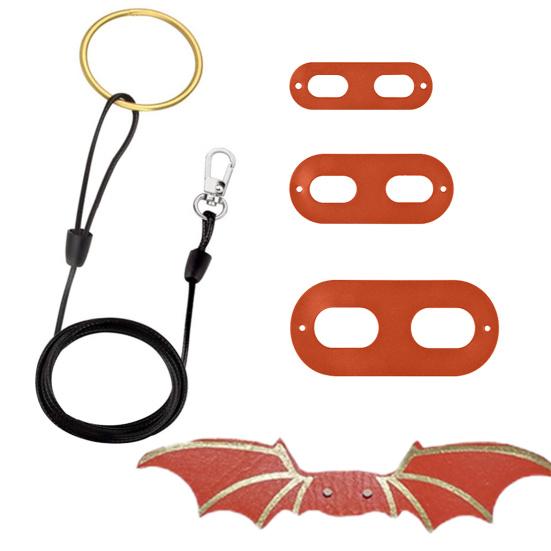 Yousheng 1 Set Reptile Leash Adjustable with Wings Traction Tool Lizard Faux Leather Towing Rope for