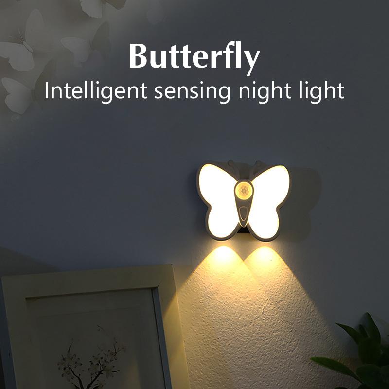 Motion Sensor Cabinet Light Butterfly Night Light With Motion Sensor Usb Rechargeable Energy Efficient Bedside Lamp Soft Glow