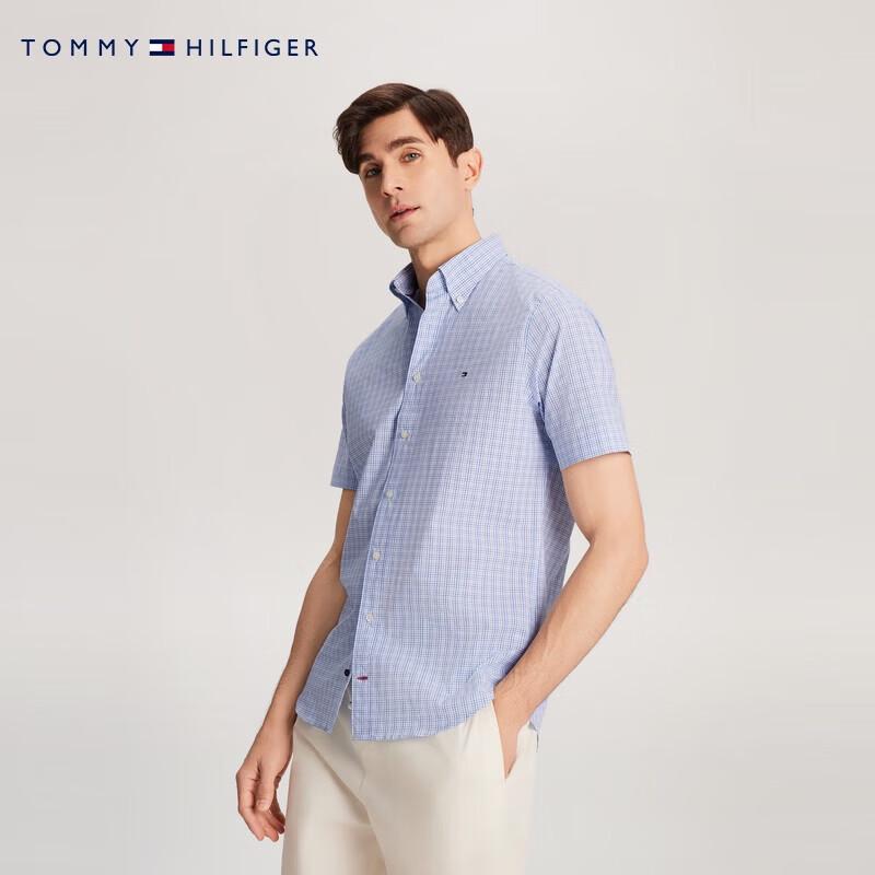 Tommy Hilfiger Men s Easy-Care Plaid Short Sleeve Shirt 39