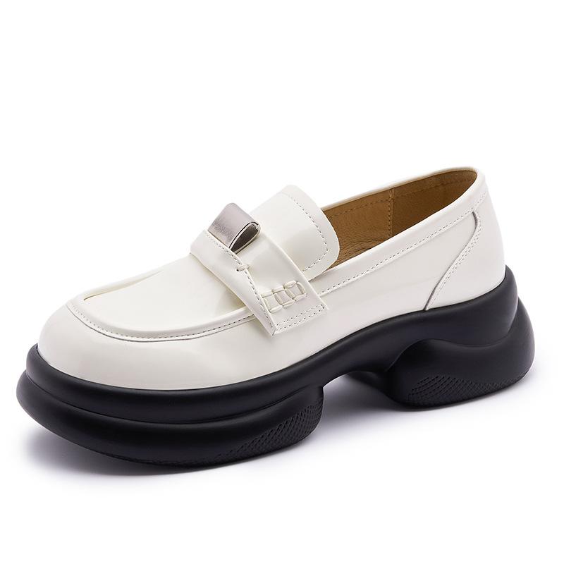 

Кожаная платформа маленькие кожаные туфли британский стиль jk женская обувь 2025 новая осень Мэри Джейн лоферы на одной педали одинарная обувь 40