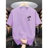 Men's Summer 100% Cotton Fashionable Casual Loose Coconut Tree Pattern Printed Sports Round Neck Short Sleeved T-shirt Top