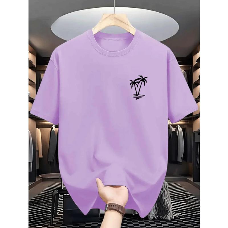 

Мужская летняя модная повседневная футболка с принтом кокосовой пальмы из 100% хлопка, спортивный топ с круглым вырезом и короткими рукавами 6XL