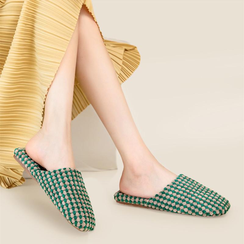 Fashion Comfort Warm Satin Couple Cotton Shoes Concise Casual Home Slippers Fashion Checkered Non-slip Designer Shoes Pantuflas De Mujer