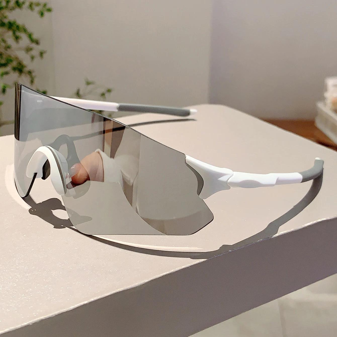 

Outdoor Brand Sports Sunglasses Men Oversized Mirror Riding Goggle Trendy Cycling Women Shades Lunettes De Soleil Homme without case