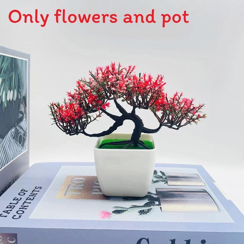 Simulated Pinus Potted Hwangshanensis Artificial Flower For Indoor Decor