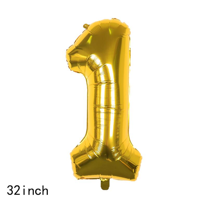 52pcs Golden Happy Birthday Party Balloons, 0-9 Numbers, for Birthday Party, Anniversary, Graduation, New Year, Valentine's Day