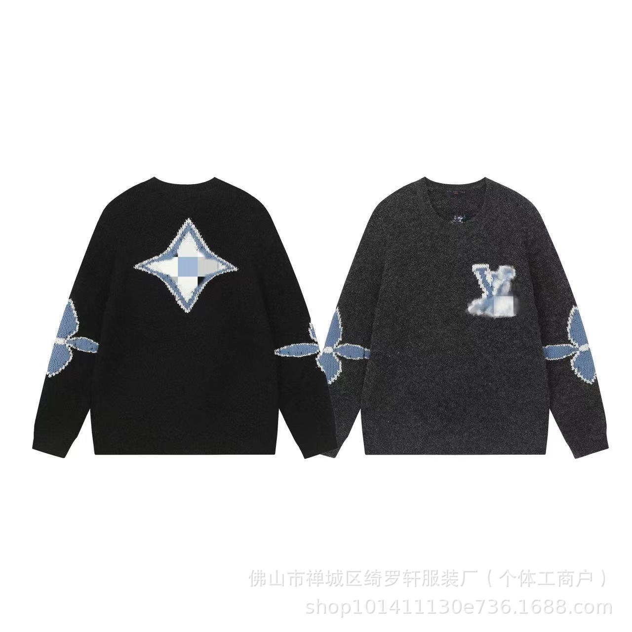 

Men s Luxury L Letter Jacquard Knit Pullover Sweater for Autumn/Winter L сірий колір