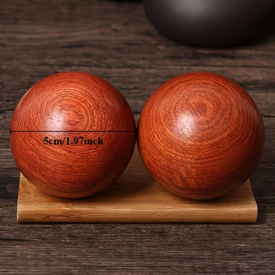 2 PCS Wooden Massage Balls for Hands, Fitness Recovery & Stress Relief, Palm Muscle Relaxation Balls, Portable Gift