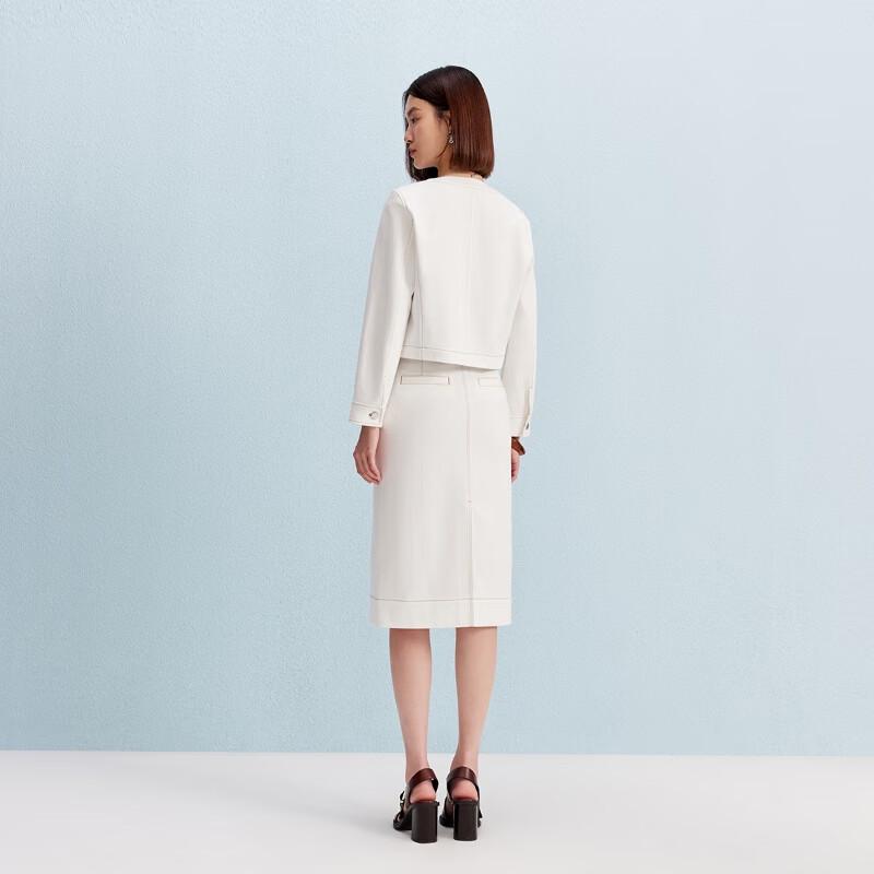 Vero Moda Hoge Taille Midi Rok met Split en Contrast Riem