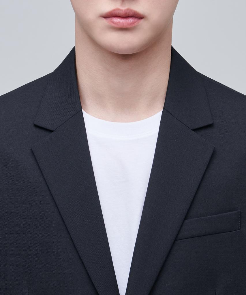 Musinsa Standard Wool Blend Relaxed Basic Blazer [Navy]