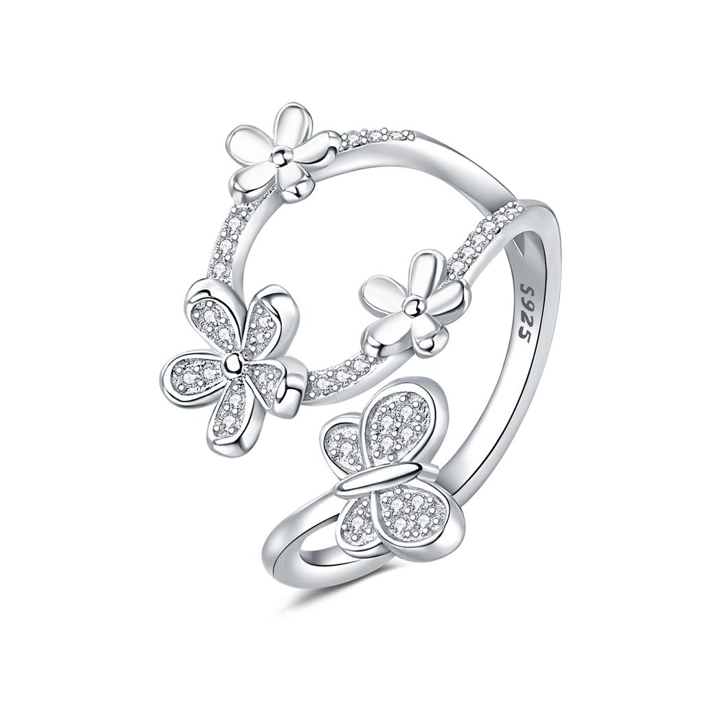 copper 30 Styles Beautiful Flowers Opening Rings Ideal For Women Adjustable Finger Ring Personality Jewellery Party Gifts