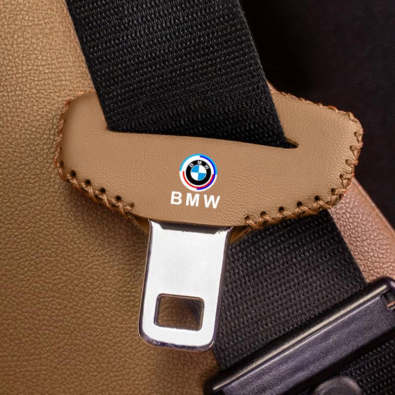 1/2Pcs PU Leather Car Safety Belt Plug Protective Cover Fit For BMW 50th Anniversary G20 G30 G32 E90 E84 F48 F39 F30 F20 F10 F40 6YS3G