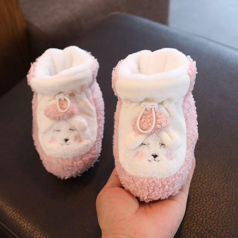 Newborn Baby Soft Sole Cotton Shoes - Thickened Velvet, Anti-Drop Foot Covers for Boys & Girls (0-1 Year)