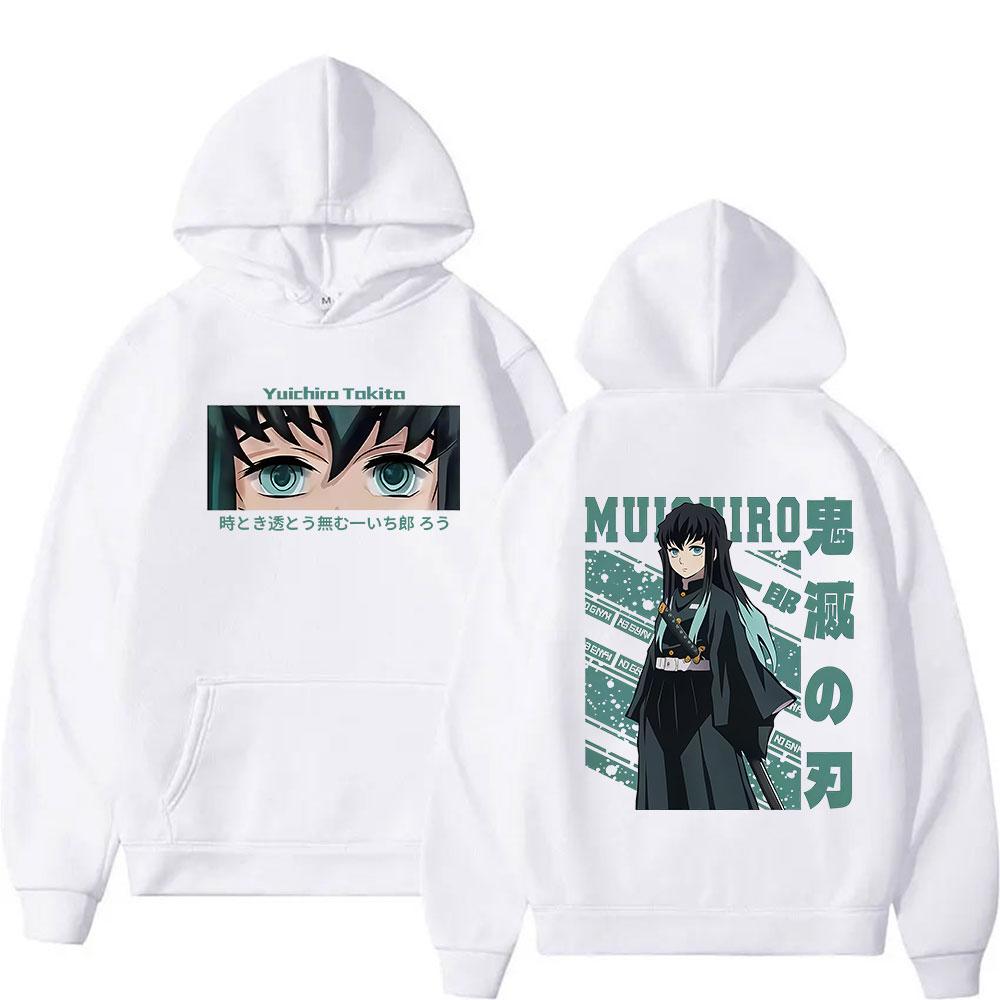 Anime Demon Slayer Grafická Mikina s Kapucí Muichiro Tokito Módní Pulovr Mikina Pánská Dámská Podzim Zima Mikiny Streetwear