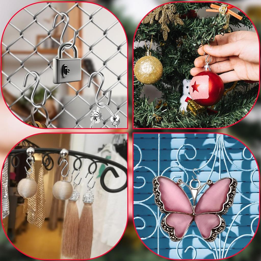 S Ornament Hooks for Hanging, 100 Pcs Mini S Hook for Crafts Metal Shaped Hanger Ornament for Jewelry Wire Hangers for DIY Jewelry Small S-Shaped