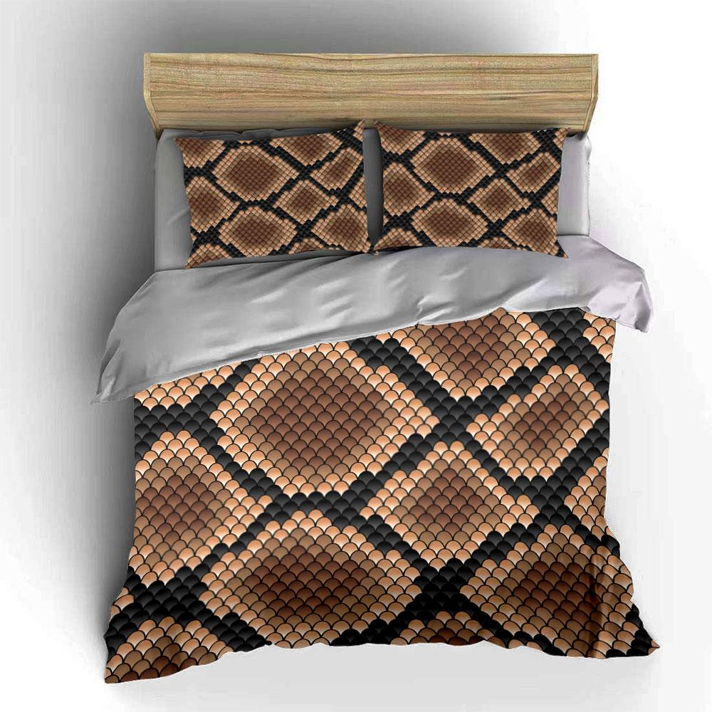 Snake Skin Pattern Design Bedding Duvet Cover Set  (1*Duvet Cover 2*Pillowcases, Without Duvet Insert)