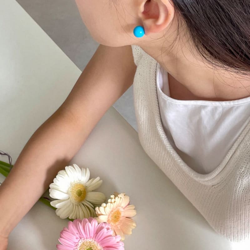 Geegee [silver925] Turquoise Gemstone Earring