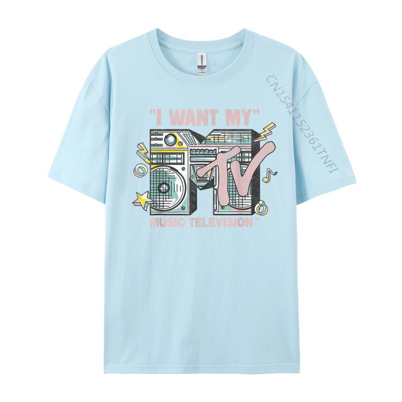 I Want My Retro Boombox Casual T-Shirt Tops & Tees Cotton Men Design Tops & Tees Top Quality Harajuku