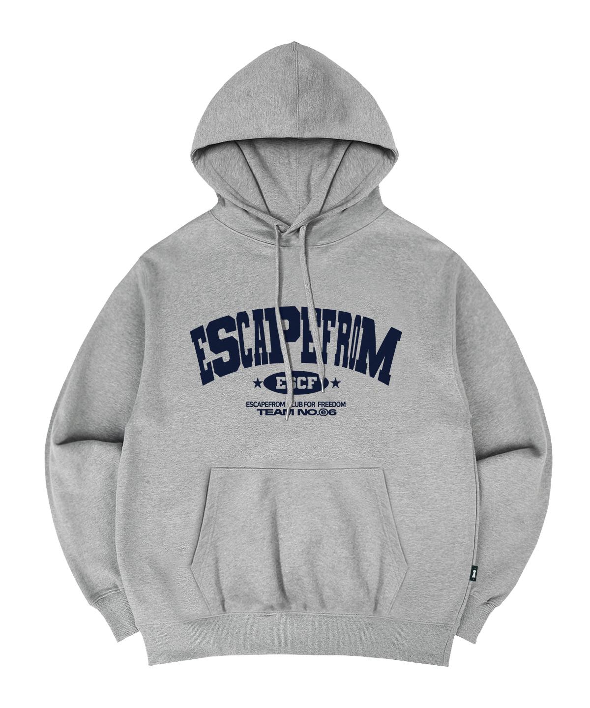 Escape From Escf Arch Logo Print Hoodie Gray L