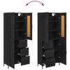 Highboard 2 pcs Black Oak Effect Wood Based Panel
