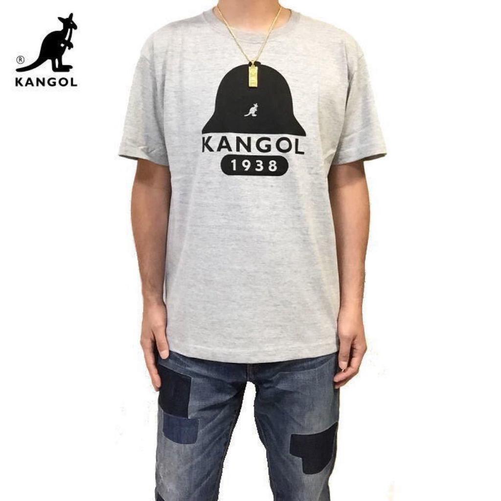 Used New Genuine L KANGOL KANGOL HYPE Old School Hat Design Collaboration T-Shirt Heathered Gray
