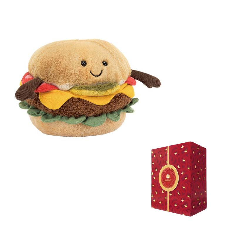 JELLYCAT Fun Food Series Hamburger Cute Doll Plush Doll 11cm Tall