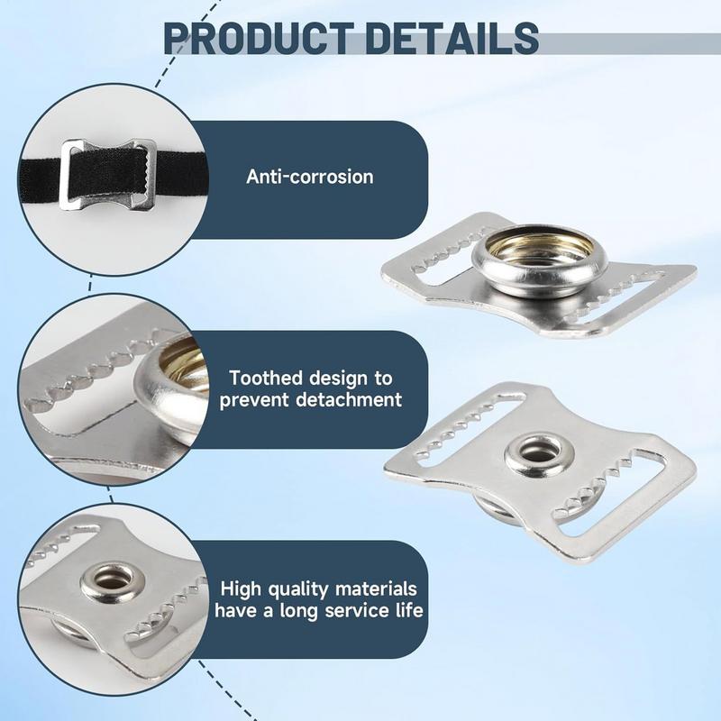 Sport Helmet Buckle 10x Stainless Steel Chin Strap Adapter Helmet Accessories Multifunctional Repair Adapter Kits For Football