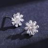 Modian 925 Sterling Silver Snowflake Rotating Flower Stud Earrings for Women Hypoallergenic Elegant Wedding Statement Jewelry