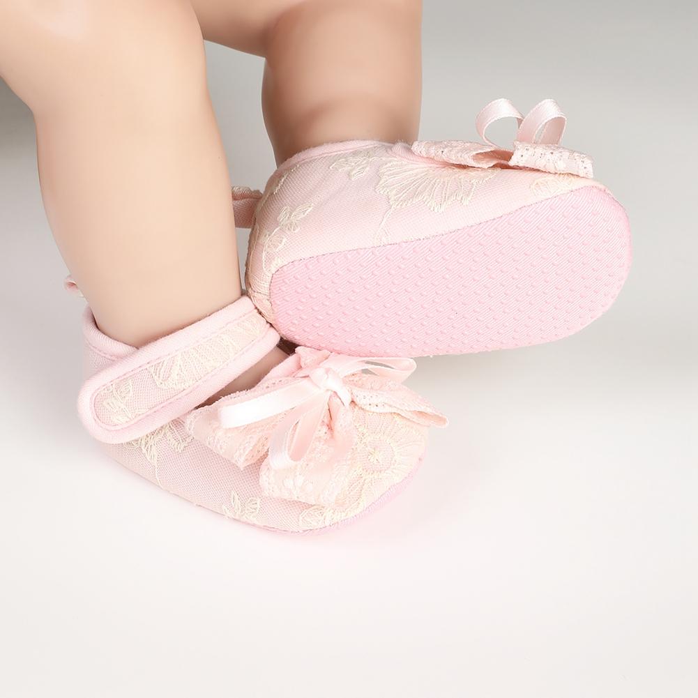 Infant Baby Bow Shoes Flat Non-slip First Walking Shoes Princess Shoes