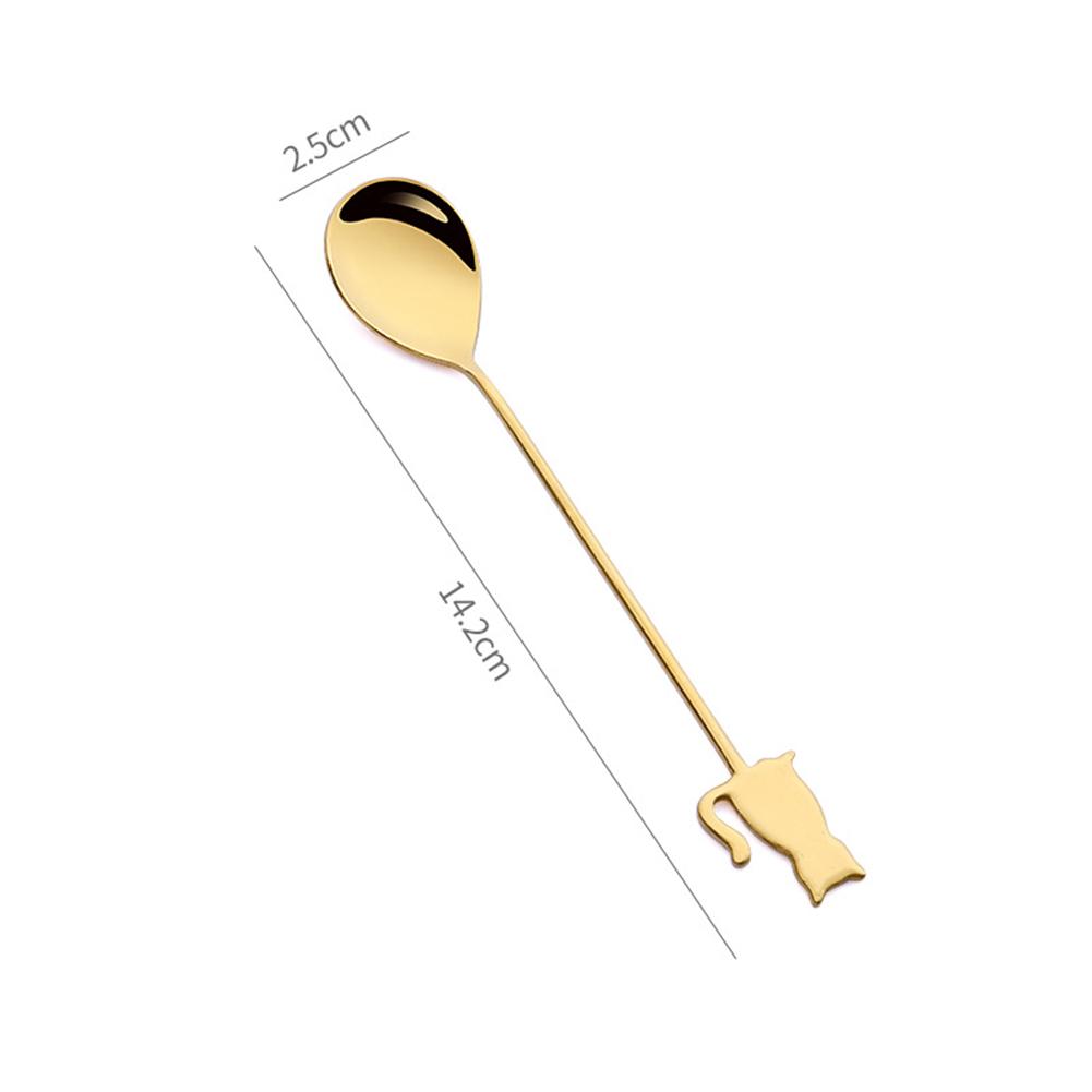 6pcs Spoons Fork Set 304 Stainless Steel Cat Fish Shape Coffee Snacks Fruit Prikkers Dessert Fork Kitchen Tool