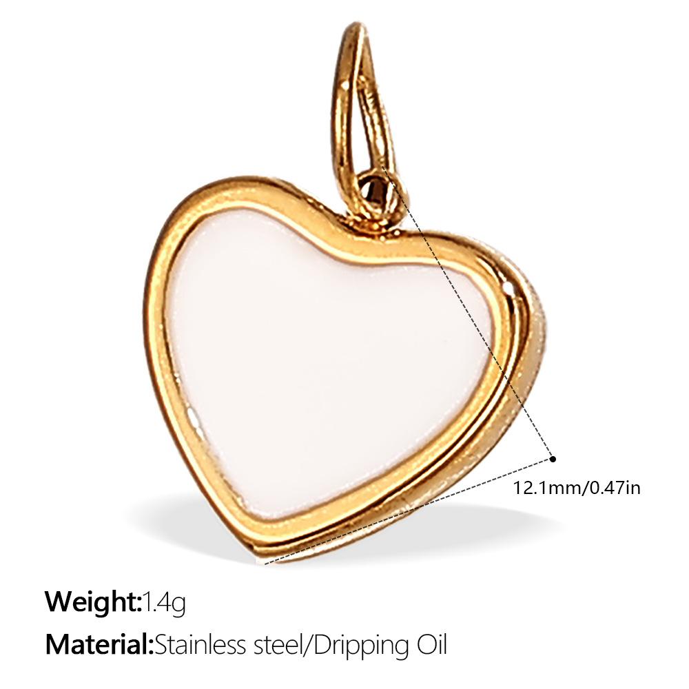  DIY Stainless Steel Gold Color PVD Plated Heart-Shaped Pendant Accessory for Handmade Jewelry Making Wholesale