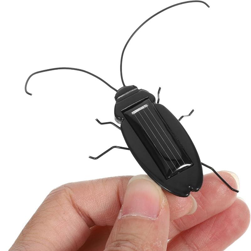 Solar Powered Cockroach Insect Animal Model Prank Educational Toy чёрный