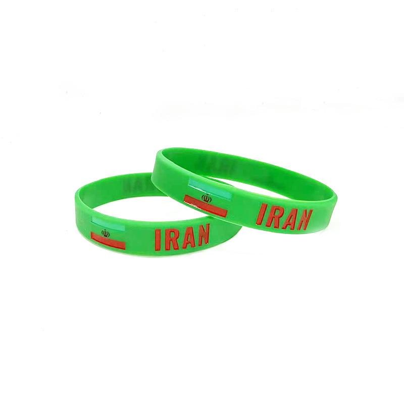 Football World Cup Bracelet Argentina France Brazil Netherlands United States Portugal Italy Flag Silicone Bracelet