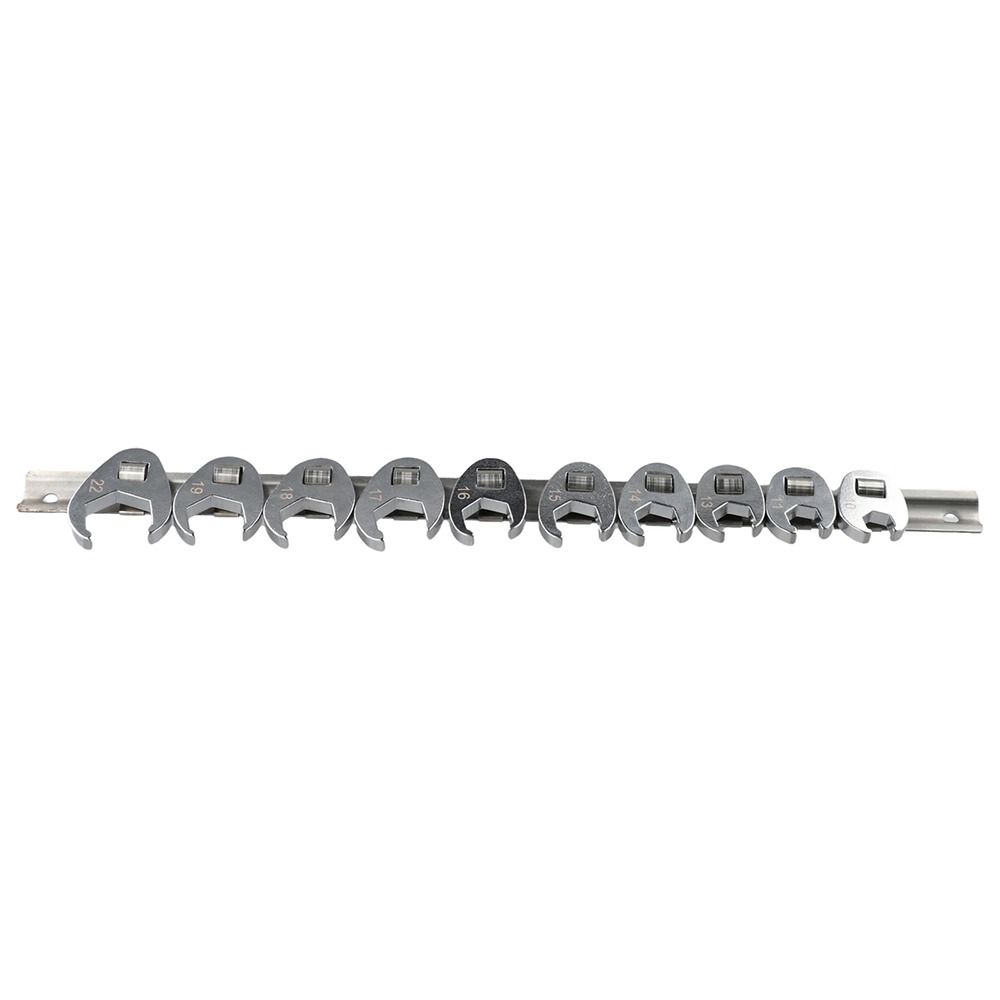 10Pcs/Set Metric Foot Open End Spanner 10-22mm Horn Wrench Head  For Torque Wrench Keys Set