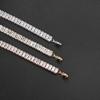 Hiphop Farbe Zirkon Tennis Halskette Männer Und Frauen 2.5 * 5Mm Rechteckige Voll Diamant Halskette