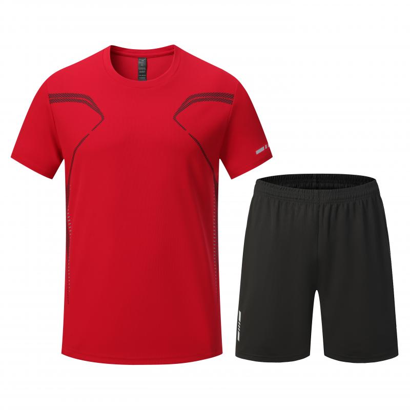 Adult Running Sportswear Quick Drying T-shirt Set Short Sleeve Uniform Fitness Clothes Tracksuit Gym Sports Outfit Clothing